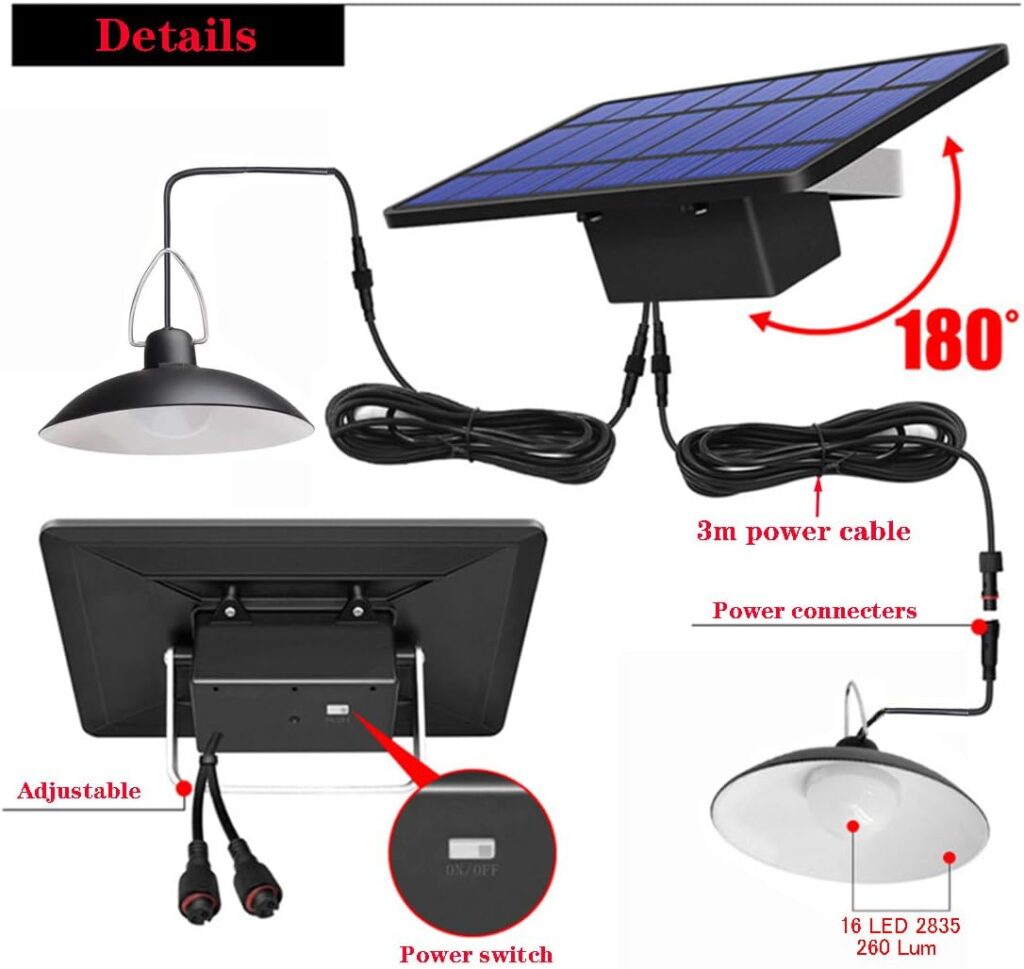 ABZXT Solar Pendant Lights Upgraded Double Bulb Lights IP65 Waterproof Dusk to Dawn Auto Lamp with Remote Controller for Outdoor Shed Barn Chicken Coop Bullpen Pig Pen Stables Tents etc(Dual Lamp)