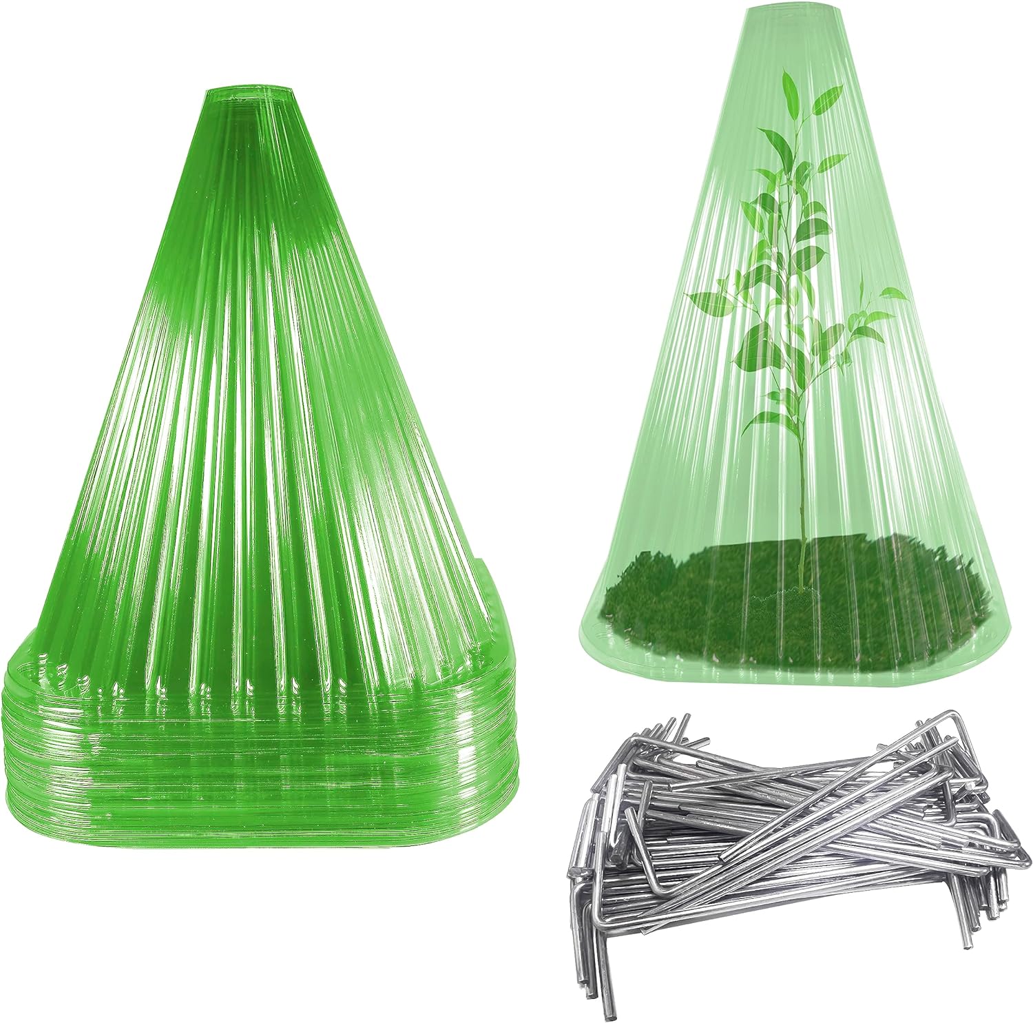 Ljliudu 30 Pack Garden Cloches for Plants,Plant Protection 7.67 * 8.66 Inches, Reusable Plant Bell Covers, Plant Covers Protect Plants from Freeze Weather