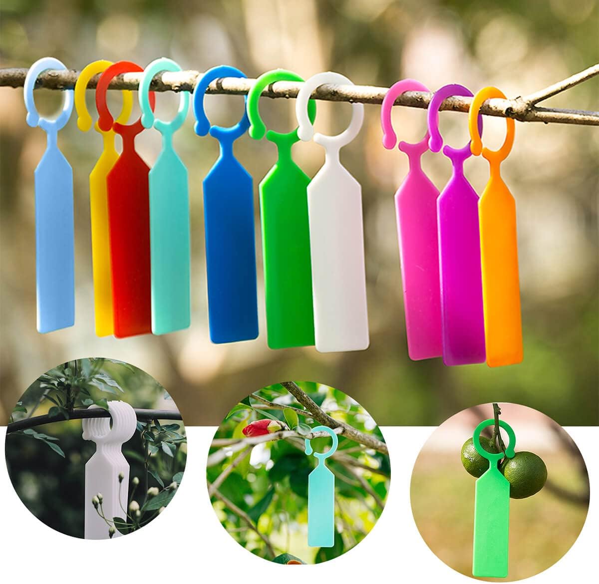 MHY 400 Pcs Thick Plastic Plant Labels - Garden Waterproof Plant Tree Tags - 4.3 inch Color Hanging Plant Markers for Plants, Potted Plants, Nurseries, Trees，Gardening : Patio, Lawn  Garden