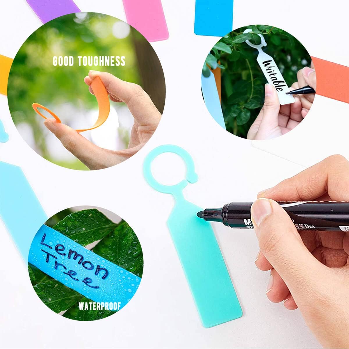 MHY 400 Pcs Thick Plastic Plant Labels - Garden Waterproof Plant Tree Tags - 4.3 inch Color Hanging Plant Markers for Plants, Potted Plants, Nurseries, Trees，Gardening : Patio, Lawn  Garden