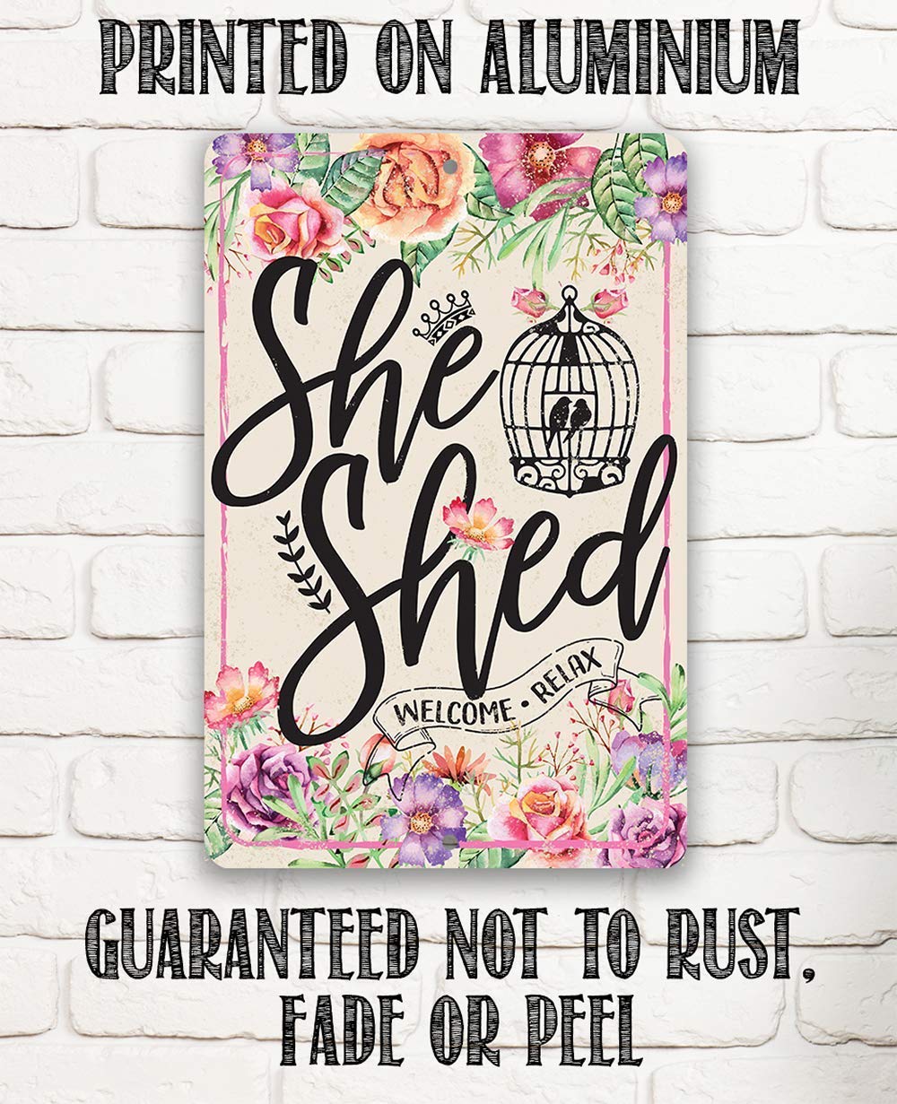 Personalized - Bitch Barn - Retro Vintage She Shed Decor, Greenhouse Garden Display, Backyard Floral Accessories, Babe Cave Sign and Gifts for Women, 8x12 or 12x18 Indoor or Outdoor Durable Metal Sign