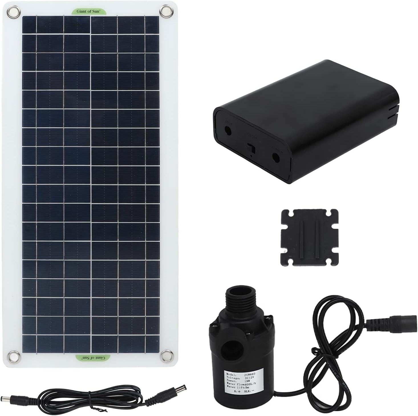 Aramox Solar Water Pump Kit, Solar Water Pump Kit 30W Polycrystalline Silicon 800L Per Hour Solar Power Water Pump for RV Greenhouse Camping