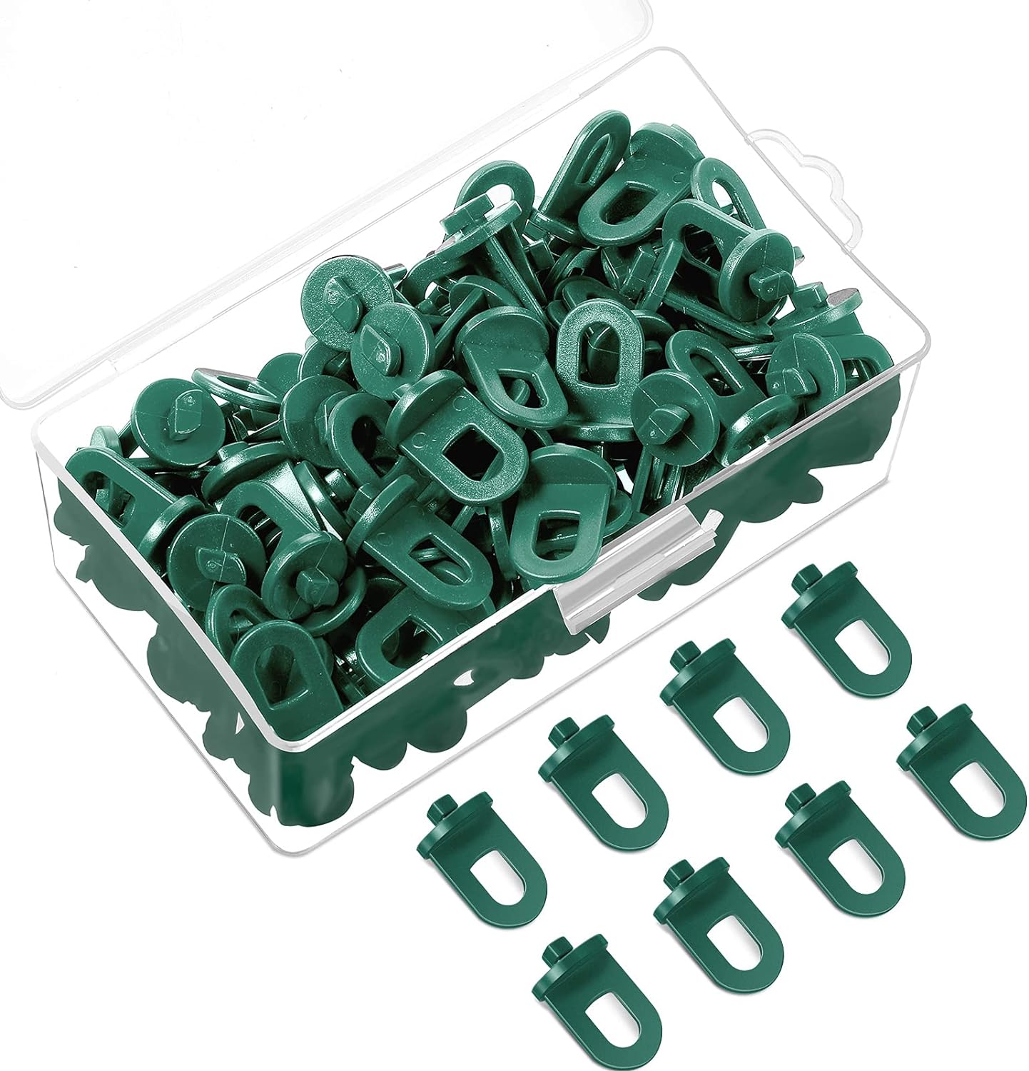 Greenhouse Twist Clips Plastic Greenhouse Fixing Clips Packaged in a Clear Box for Aluminium Greenhouse Insulation Netting Shading (100 Pieces)