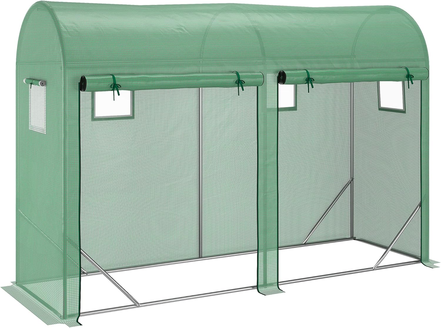 Outsunny 10 x 3 x 7 Tunnel Greenhouse Outdoor Walk-in Hot House with Roll-up Windows and Zippered Door, Steel Frame, PE Cover, Green : Amazon.ca: Patio, Lawn  Garden