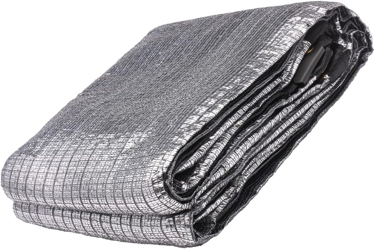 85% Aluminet Shade Cloth Heavy Duty Fabric with Grommets Privacy Screen Pet Shade Car Cover Patio Garden Pergola Cover Canopy (13X13)