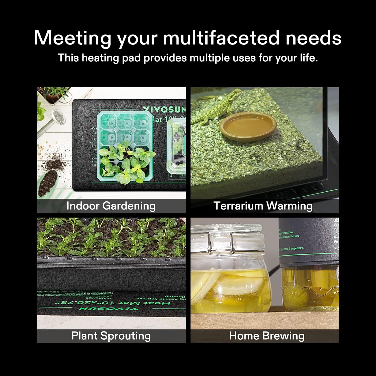 VIVOSUN 6-Pack 10 x 20.75 Durable Waterproof Seedling Heat Mat, UL  MET-Certified Warm Hydroponic Heating Pad for Germination, Indoor Gardening, Greenhouse
