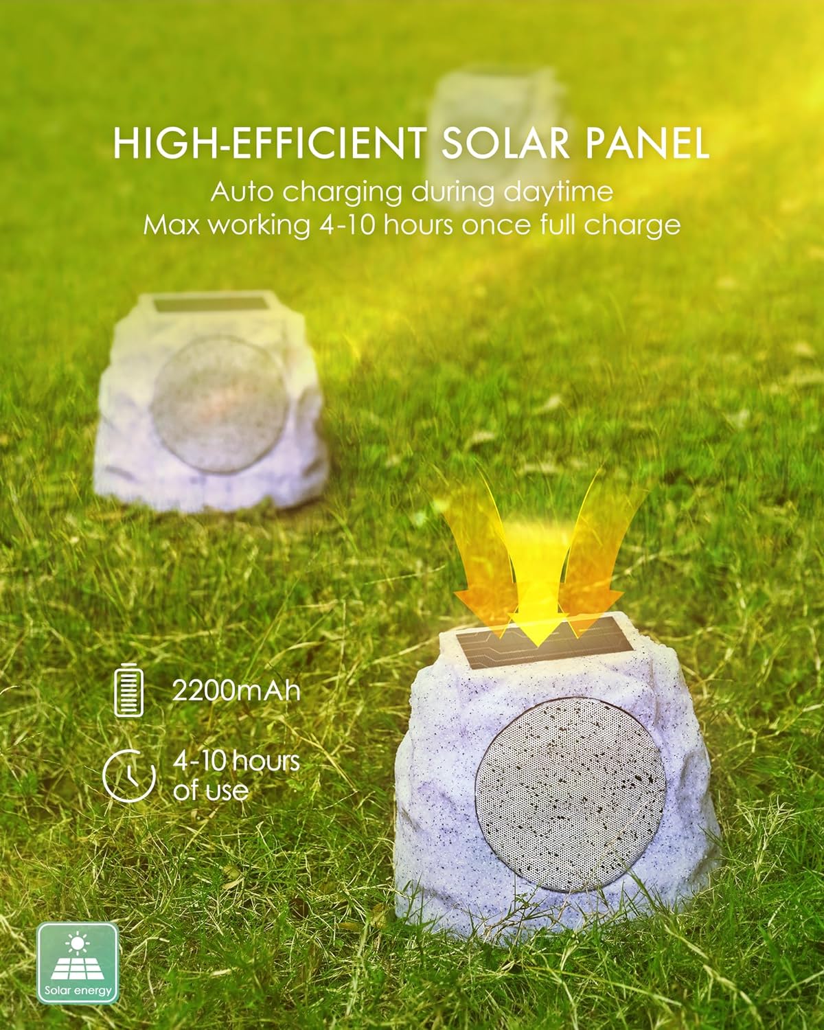Smart Solar Stone Light with Speaker